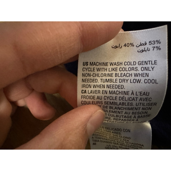 Style & Co‎ | Navy Rainbow Colorful Soft Cotton Hooded Sweatshirt w/ Pocket, L - Picture 7 of 9